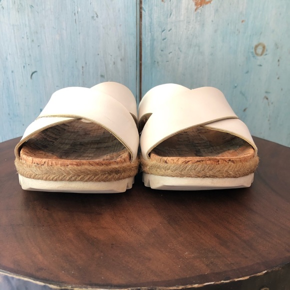 Wanted white sandals with criss-crossed straps, cork & white soles, size 8 - Picture 4 of 10